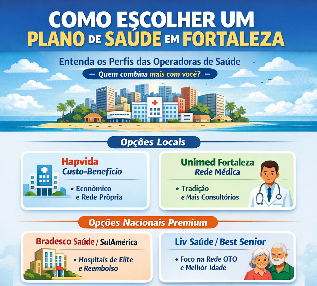 Planos de saúde em Fortaleza, Hapvida, Amil, Gamec, Unimed, FreeLife, Bradesco Saúde, SulAmerica, Liv saúde, Planos em Promoção.